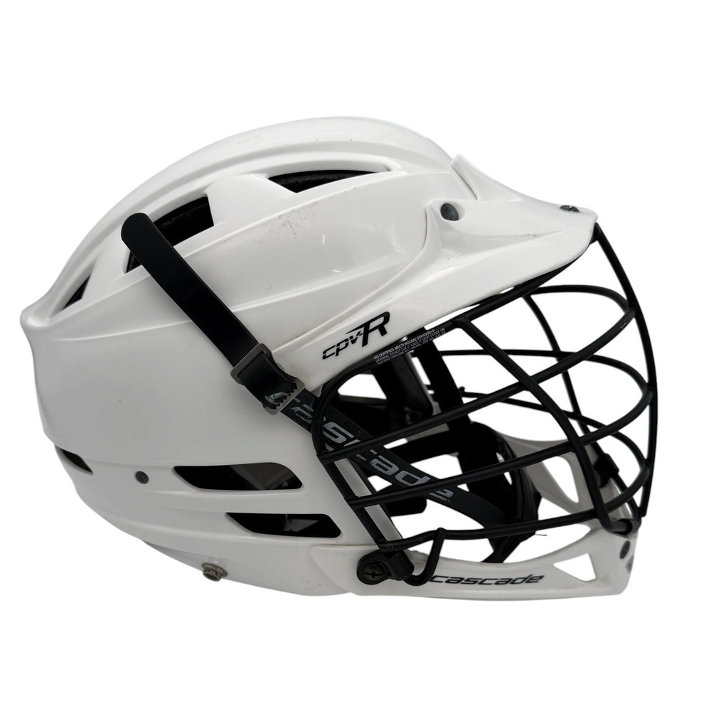Cascade CPV-R Lacrosse Helmet White Black Mask Youth S/M-R Adjustable SPRfit - Picture 1 of 7